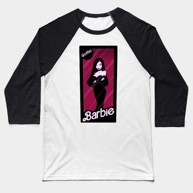 Gothic Barbie Baseball T-Shirt by Enyr's little witchy corner